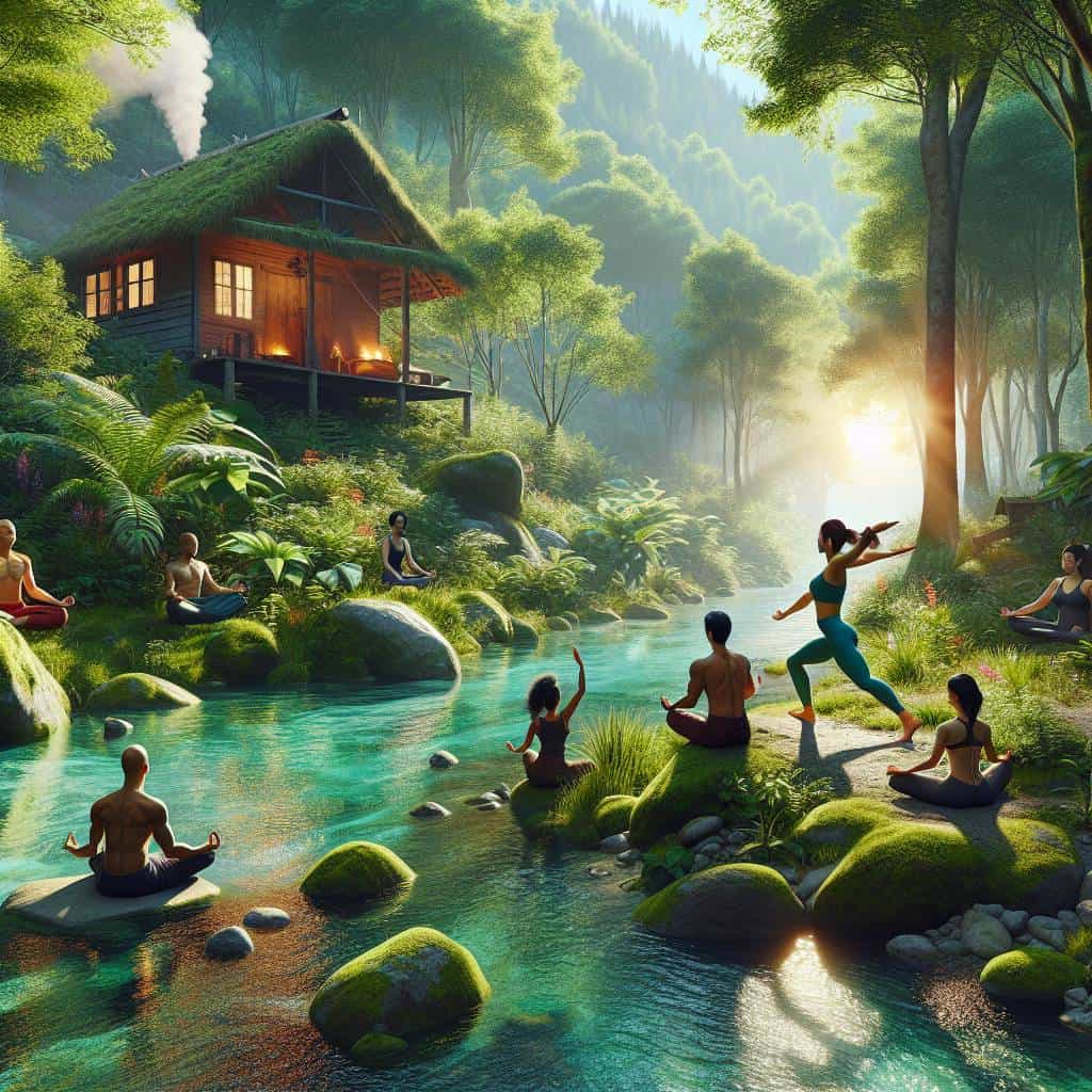 Planning wellness weekends in serene forest.