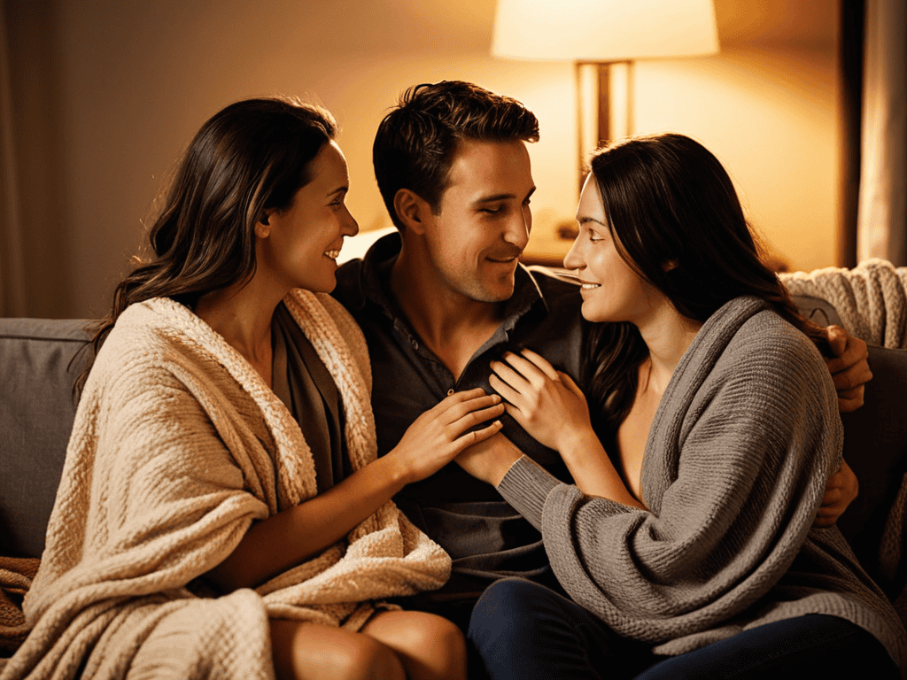 Harmonious throuple relationships