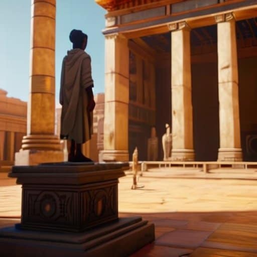 Virtual Ruins Exploration Walking Through Pixelated Past
