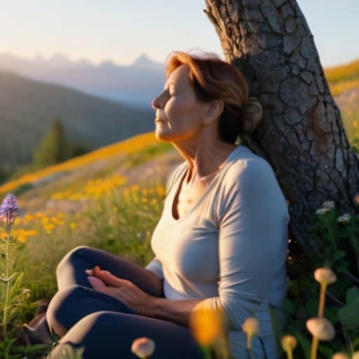 Person meditating, Conscious breathing for longevity