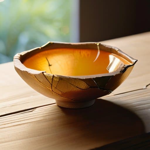Gold-filled cracks illustrate Kintsugi resilience mindset