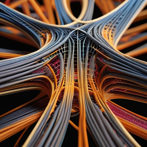 Hierarchical Fiber Lattice Topology fractal weave.